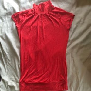 Orange Mock Neck Top